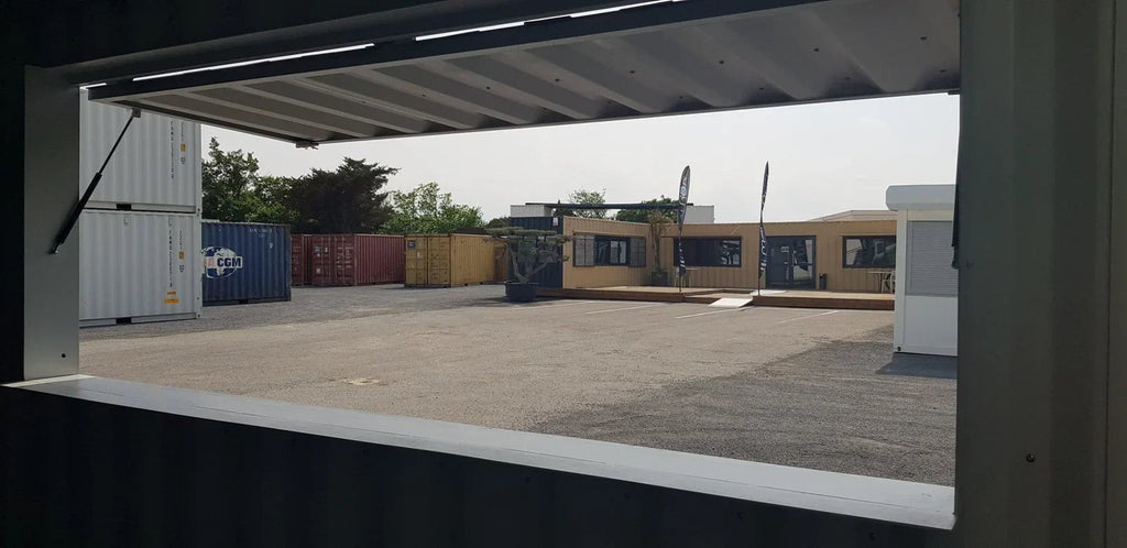 Barra contenedora de madera reforzada de 40 pies para almacenamiento industrial
