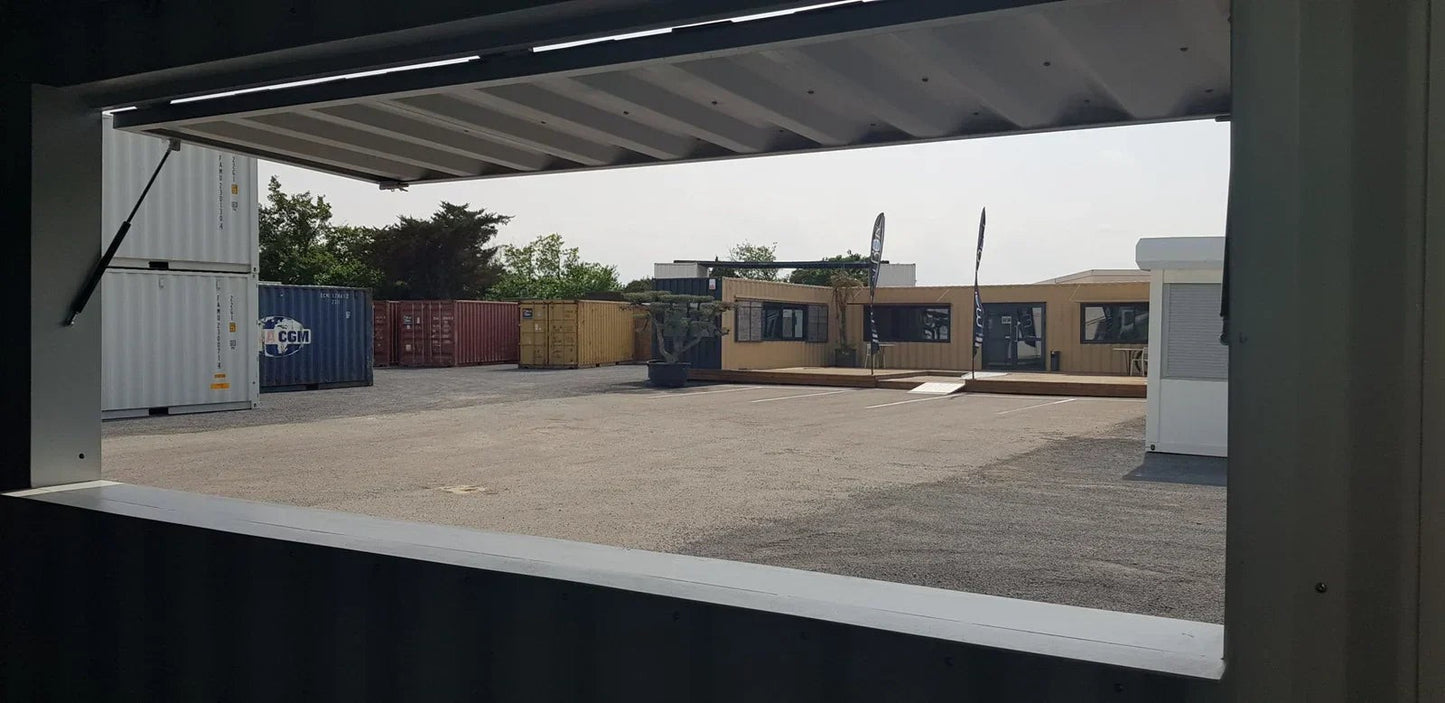 Barra contenedora de madera reforzada de 40 pies para almacenamiento industrial