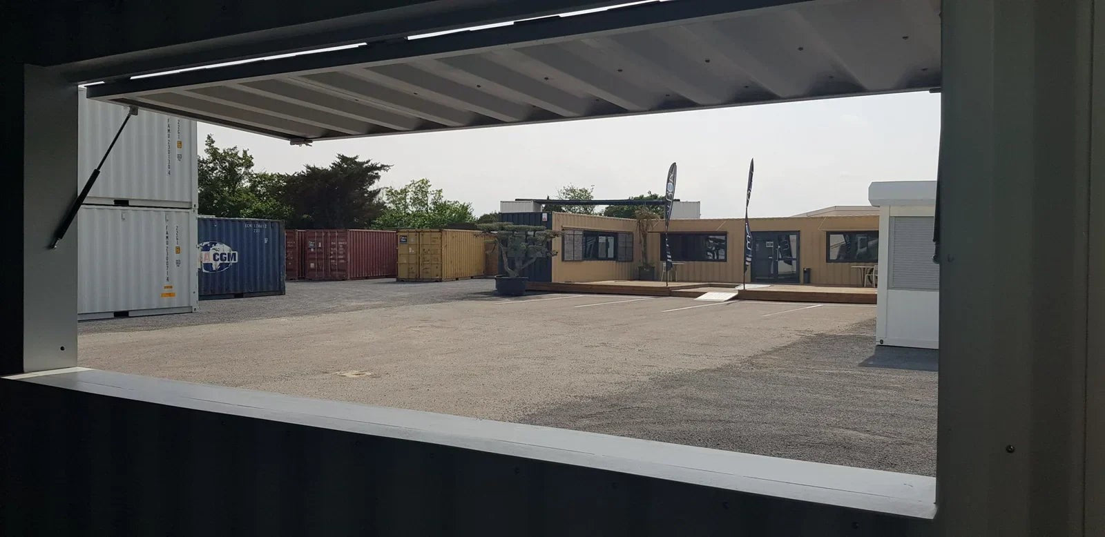 Barra contenedora de madera reforzada de 40 pies para almacenamiento industrial