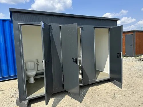 Contenedor Sanitario Modular con 3 Cabinas Independientes