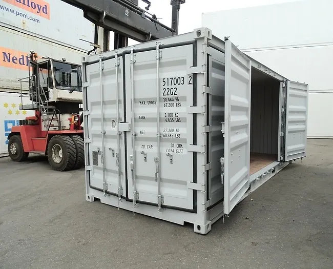 Contenedor de carga marítima de 20 pies con 4 puertas laterales de acceso